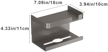 Wall Mounted Toilet Paper Holder with Large Shelf and Storage