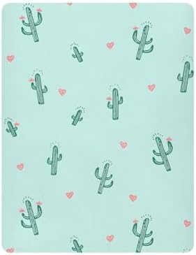 Cactus and Hearts Crib Sheets for Baby Toddler 1