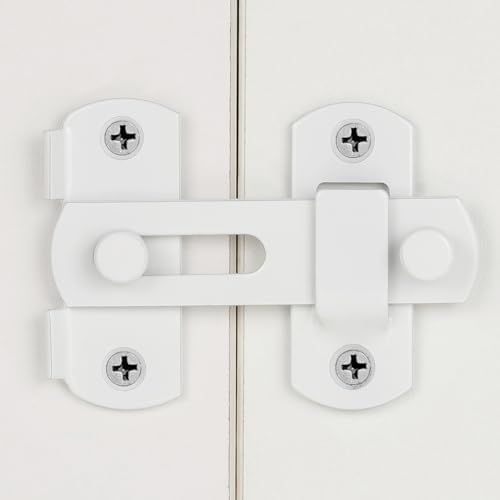 3-Pack White Stainless Steel Barn Door Latches 275 x 202 Inch