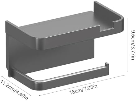 Wall Mount Toilet Paper Holder with Shelf and Storage