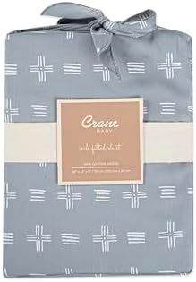 Crane Baby Cotton Crib Sheet with River Dash Print