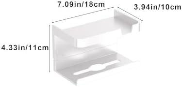 Wall Mounted Toilet Paper Holder with Large Storage Shelf