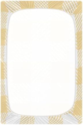 Joisal Vichy Check Yellow Plaid Crib Sheets for Baby Girl