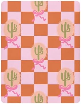 Gbjiemia Cactus and Bow Crib Sheets for Neutral Bassinet