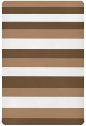 Brown White Stripes Fitted Crib Sheets for Baby