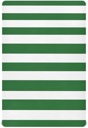 KICPOAY White Green Stripes Crib Sheets for Baby Toddler