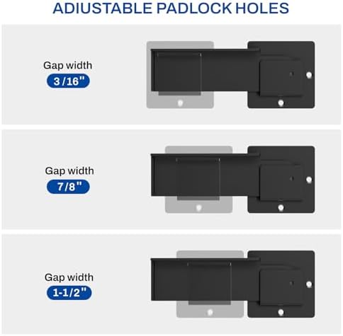 2Pack 75 Inch Flip Gate Latch Lock with Padlock Hole 1