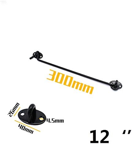 DEIHGE 12 Inch Black Hook and Eye Latch Gate Bolt