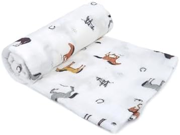 MON AMI Chantilly Cotton Muslin Swaddle Blanket 47 1