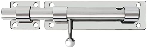 SHAUNI Gate Latch Bolt Lock 6-Inch Polished Chrome