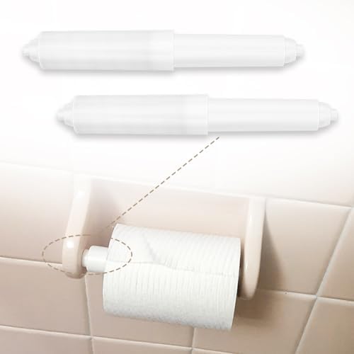 5 Pack Spring Loaded Toilet Paper Holder Replacement Rods White