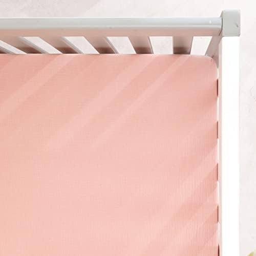GRSSDER Blush Pink Muslin Crib Sheet 52x28