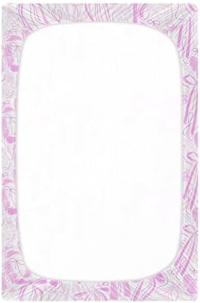 KICPOAY Fitted Crib Sheets with Pink Ribbons and Silk Bows 1