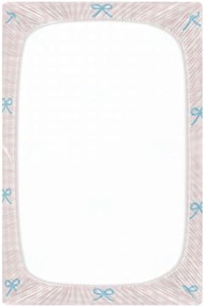 Pink Checkered Blue Crib Sheets for Baby Toddler