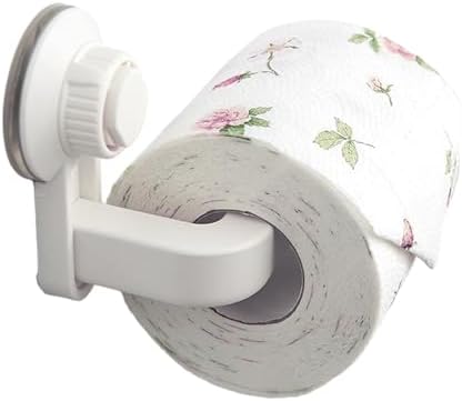 Peosaard Suction Cup Toilet Paper Holder with Towel Rack