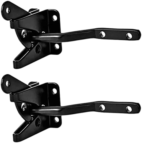 SHAUNI 2Pcs Steel Black Gate Latch Automatic Lever Lock