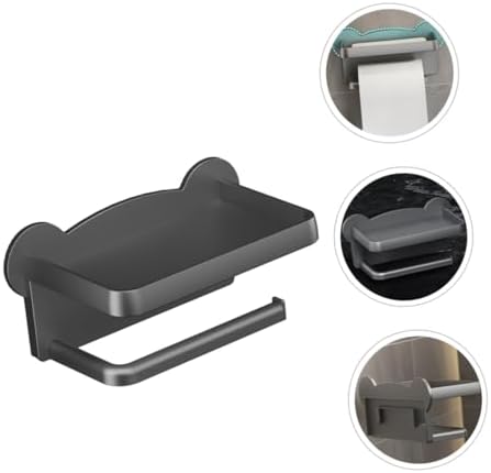 TEHAUX Wall Mount Toilet Paper Holder Double Design No Drill Installation