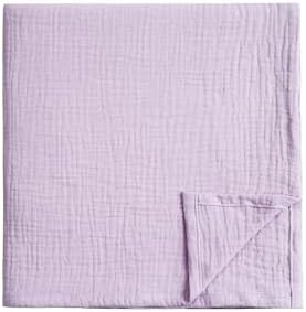 Meracorallo Muslin Swaddle Blanket Lavender 100 Cotton 1