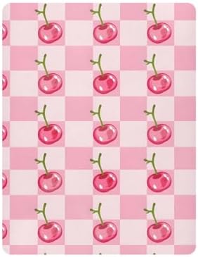Cherry Pink Buffalo Plaid Crib Sheet for Baby