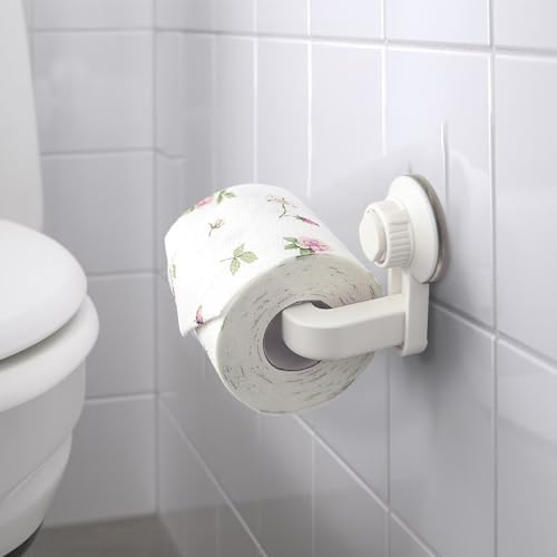 Wall Mounted Toilet Paper Holder - Rustproof Suction Cup White