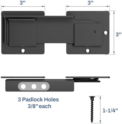 2Pack 75 Inch Flip Gate Latch Lock with Padlock Hole 1