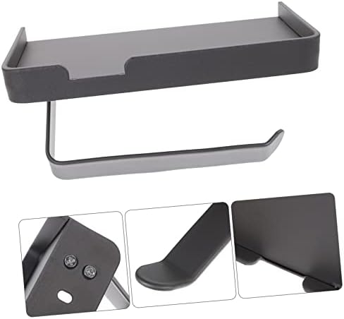 COLLBATH Wall Mount Toilet Paper Holder Shelf with Phone Storage