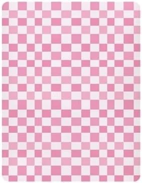 KICPOAY Light Pink Checkered Crib Sheets