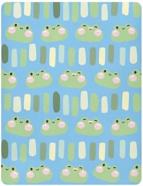 KICPOAY Fitted Crib Sheets with Green Frog Cartoon Design