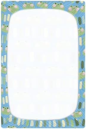 KICPOAY Fitted Crib Sheets with Green Frog Cartoon Design