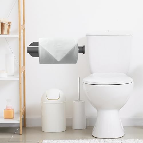 Kinbrace Self-Adhesive Stainless Steel Toilet Paper Holder Modern Grey No Drilling Required