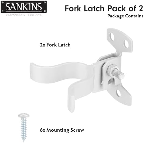 SANKINS 2pcs 1-38 Wall Mount Chain Link Fork Gate Latch