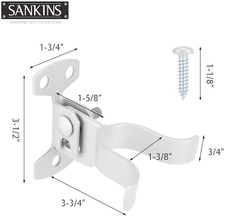 SANKINS 2pcs 1-38 Wall Mount Chain Link Fork Gate Latch