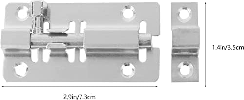 VOIV 2PC Door Slide Latch Lock with Brushed Nickel Finish 1