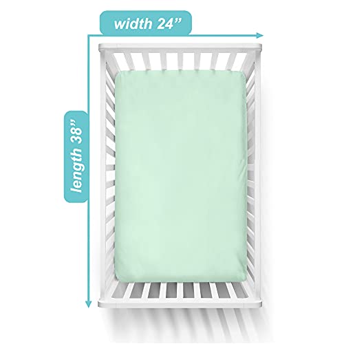 TL Care 100 Natural Cotton Mini Crib Sheet 38 x 24 - Soft Breathable