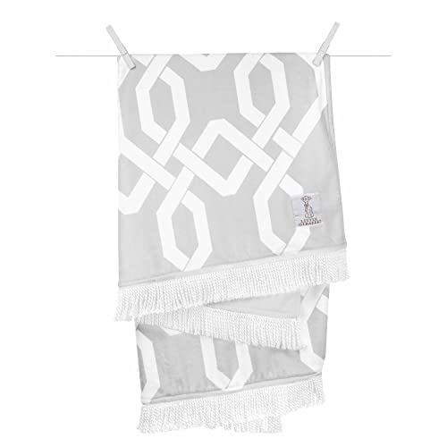 Little Giraffe Bliss Windowpane Blanket 30x40 Silver