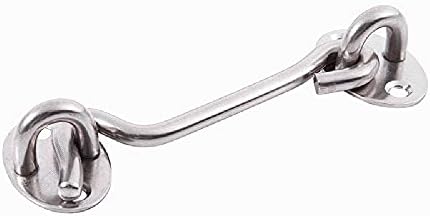 SHAUNI Hook and Eye Latch Gate Bolt - Black 6 Inch Heavy Duty
