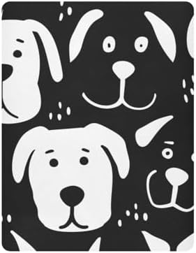 ALAZA Black White Dog Animals Crib Sheets for Girls and Boys