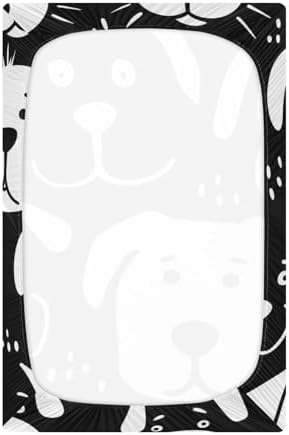 ALAZA Black White Dog Animals Crib Sheets for Girls and Boys
