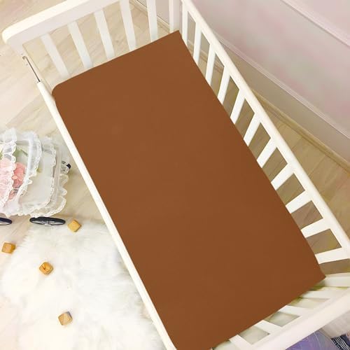 KEIGE Brown 02 Fitted Crib Sheet for Baby