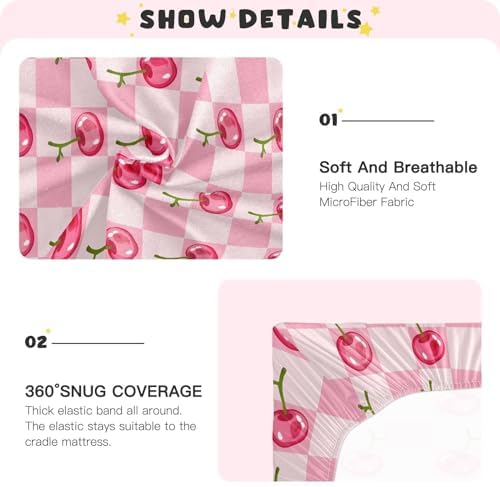 Cherry Pink Buffalo Plaid Crib Sheet for Baby