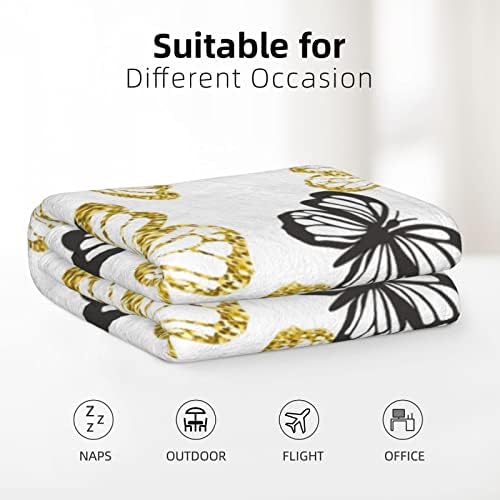 Xisover Golden Glitter Butterflies Swaddle Blanket