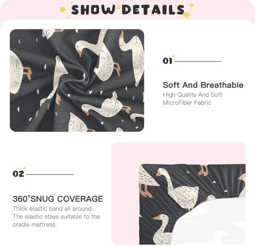 ALAZA Duck and Goose Crib Sheets for Girls and Boys