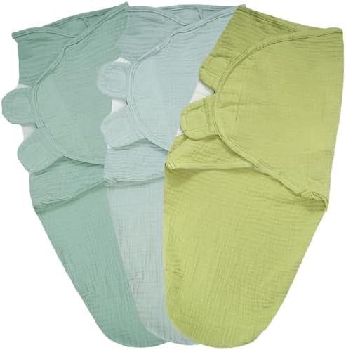 Dormlony Organic Muslin Swaddles 3-Pack for Newborn Babies