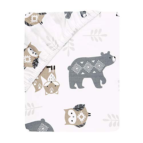 Lambs Ivy Woodland Forest Animals Mini Crib Fitted Sheet