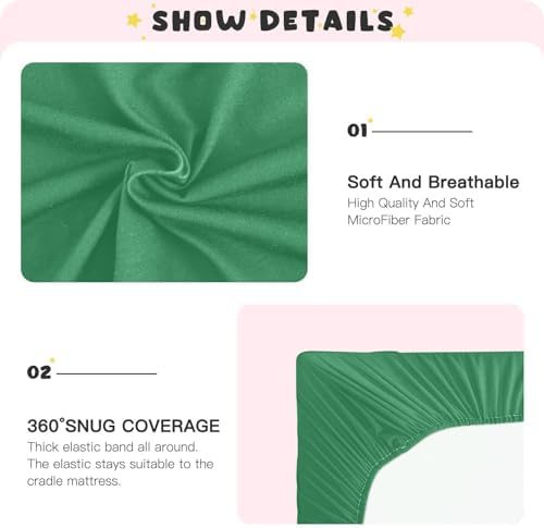 KEIGE Sea Green 02 Fitted Crib Sheet for Girls and Boys