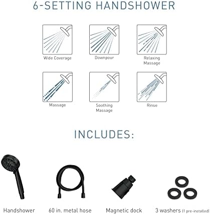 Moen Engage Magnetix Matte Black Handheld Showerhead