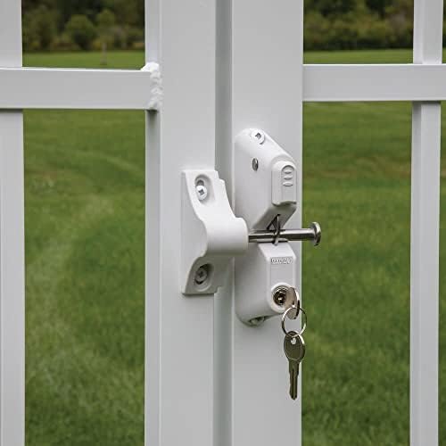 Barrette Outdoor Living 73050188 White Locking Gravity Latch Hardware