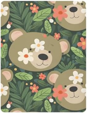 ALAZA Bear Flower Forest Crib Sheets for Girls and Boys