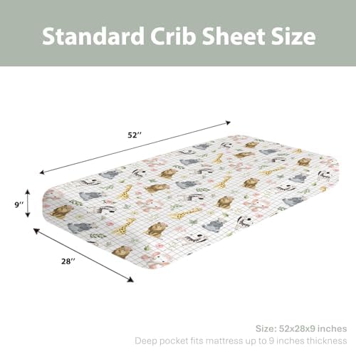 ZoUbqchY African Safari Animals Crib Sheets