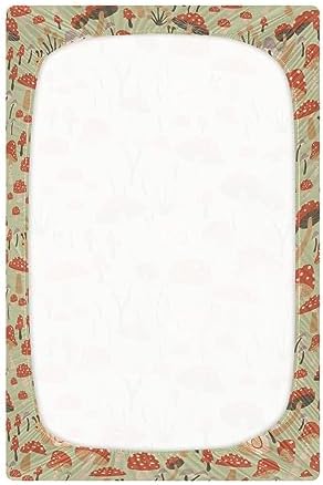 SHJI Baby Crib Sheet Mushroom Garden 52x28in